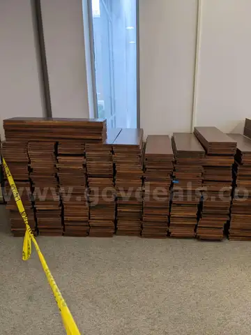 Walnut shelving w/ hardware used in library setting
