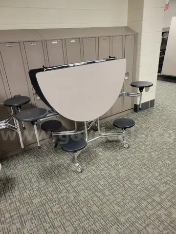 Lot of 6 Circular SICO TC-65 Graduate Folding Cafeteria Tables