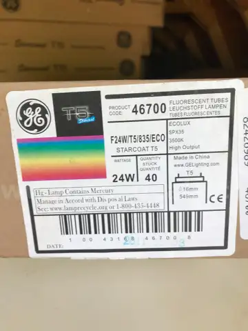 Lot of Approximate  (360) GE T-5 Bulb
