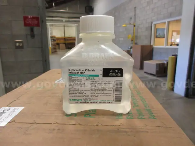 Lot of (1) Cases Sterile Water and (5 Cases) (12 Bottles) Sodium Chloride