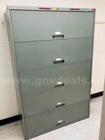 Lot of (10) Various Five Drawer Lateral File Cabinets