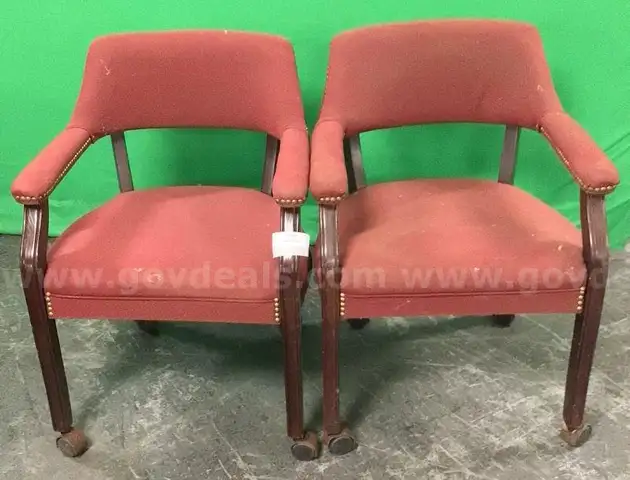 Lot of (2) Rolling Side Chairs with Arms