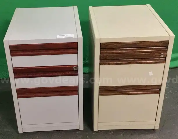 Lot of (2) Three Drawer Under Desk Cabinets
