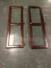 Lot of (2) Four Shelf Wood Bookcases with Glass Doors