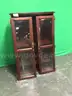 Lot of (2) Four Shelf Wood Bookcases with Glass Doors