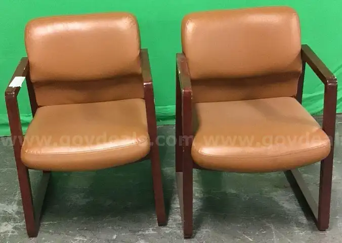 Lot of (2) Wood Frame Side Chairs with Arms