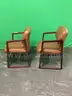 Lot of (2) Wood Frame Side Chairs with Arms