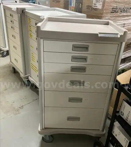 Lot of (5) Innerspace Six Drawer Supply Carts