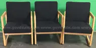 Lot of (3) Wood Frame Side Chairs with Arms