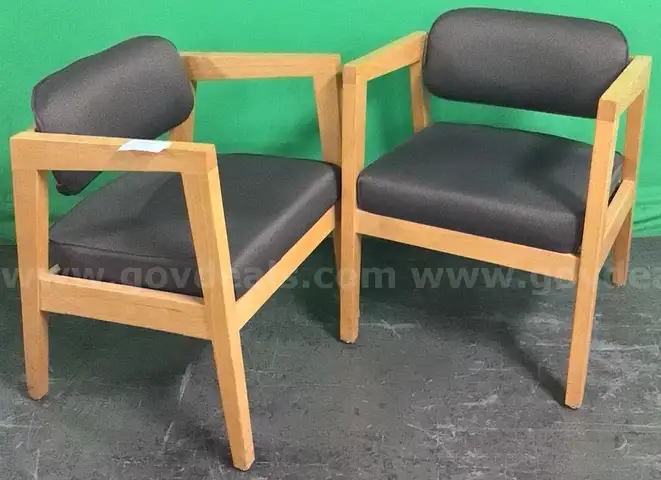 Lot of (2) Wood Frame Side Chairs