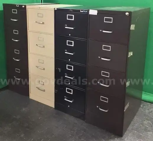 Lot of (4) Four Drawer File Cabinets