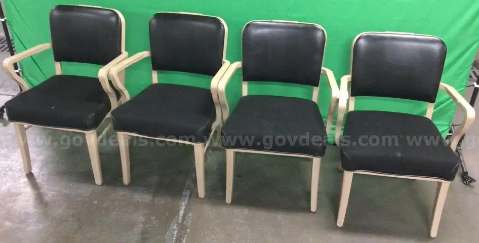 Lot of (4) Metal Frame Chairs with Arms