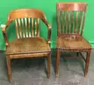 Lot of (2) Wooden Chairs with Arms