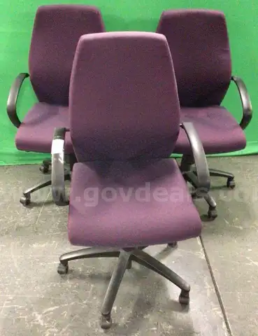 Lot of (3) Rolling Chairs with Arms