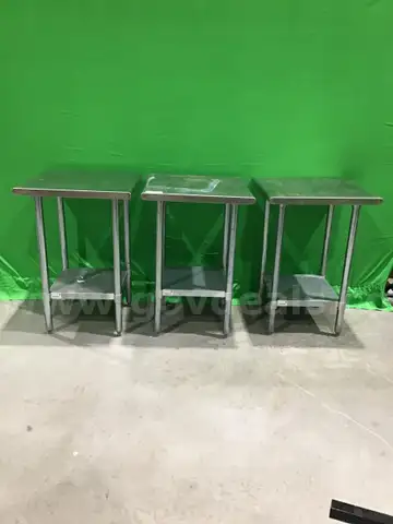 Lot of (3) Advance Tabco Stainless Steel Tables