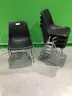 Lot of (5) Black Plastic Stackable Chairs with Metal Legs