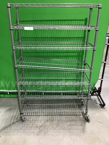 Seven Shelf Aluminum Cart with Wheels