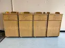 Lot of (4) Wooden Trash Bins
