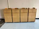 Lot of (4) Wooden Trash Bins