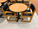 Lot of (4) Round Cafe Tables w/ (8) Armed Chairs