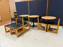 Lot of (3) Round Cafe Tables w/ (6) Chairs
