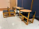 Lot of (3) Round Cafe Tables w/ (6) Chairs