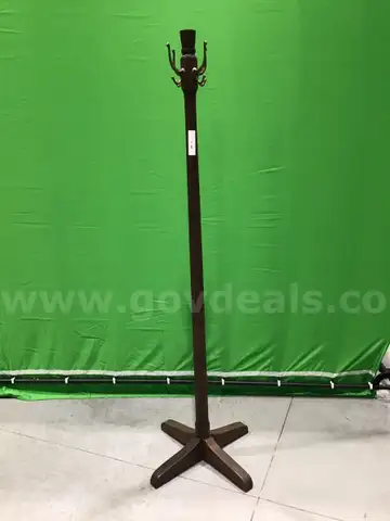 Wooden Coat Rack with Metal Hooks