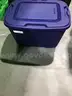 Lot of (7) Plastic Storage Bins and (1) Step Stool