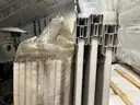 White Plastic Fence Panels with a table umbrella