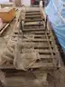 ROOFING LADDER 2 PCS 9FT LONG LAYING ON 10FT PALLETS WEIGHT IS 400LBS UNUSED GOOD CONDITION