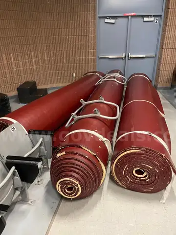 Used Wrestling Mats - 3  burgundy wrestling mats -