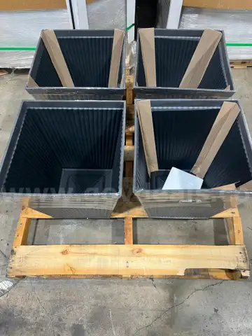 Lot of 20 NEW Allen+Roth Square 16-in W x 16-in H Silver Resin Industrial Planter - MSRP $1000