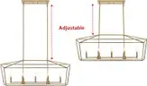 Brand New 7-Light Gold Linear Chandelier &#x2013; Modern Candle-Style Ceiling Fixture for Kitchen, Dining Room MSRP $270