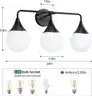 Brand New Matte Black 3-Light Mid-Century Modern Bathroom Vanity Light - Shipping Available