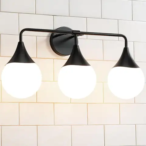 Brand New Matte Black 3-Light Mid-Century Modern Bathroom Vanity Light - Shipping Available