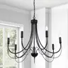 Brand New MELUCEE Black 7-Light Rustic Industrial Chandelier&#x2013; Elegant Candle Pendant Light MSRP$190 - Shipping Available