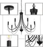 Brand New MELUCEE Black 7-Light Rustic Industrial Chandelier&#x2013; Elegant Candle Pendant Light MSRP$190 - Shipping Available