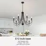 Brand New MELUCEE Black 7-Light Rustic Industrial Chandelier&#x2013; Elegant Candle Pendant Light MSRP$190 - Shipping Available