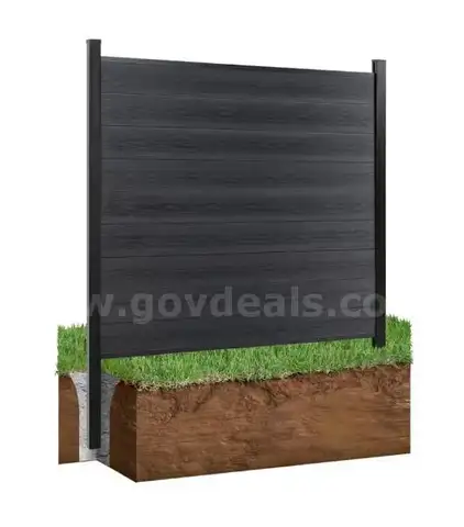 Around 90ft of NEW Composite Privacy Fence  DARK GRAY &#x2013; Includes 15 sections with aluminum posts and hardware MSRP $7500