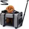 Brand New Airline-Approved Rolling Pet Carrier &#x2013; Soft-Sided Travel Bag with Removable Wheels for Dogs &#x26; Cats (Gray)