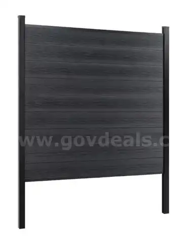 90ft of NEW Composite Privacy Fence (DARK GRAY) &#x2013; Includes 15 Sections with Aluminum posts and hardware - MSRP $7500