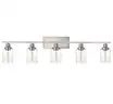 Brand New - Brushed Nickel Bathroom Light Fixtures 5-Light Bathroom Vanity Light with Clear Glass Shade