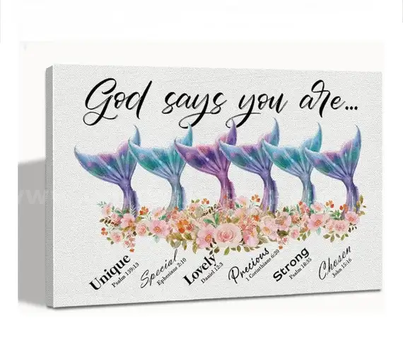 Brand New - God Says You Are Wall Art D&#xE9;cor, Mermaid Room Decor - Shipping Available
