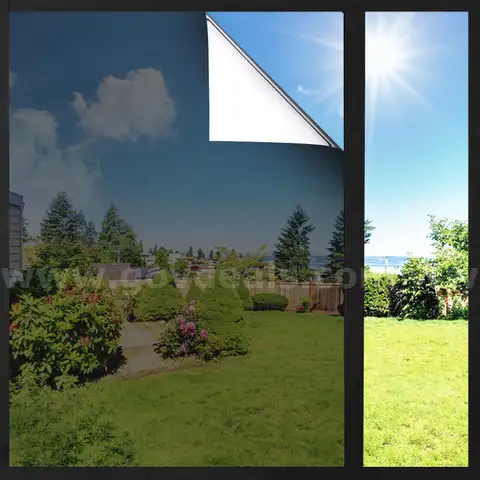 Brand New - One Way Privacy Window Film, Reflective Mirror Window Tint, Sun Blocking UV Heat Control Window Film