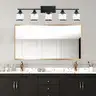 Brand New - Modern 5 Lights Wall Sconce with Clear Glass Shade Bathroom Light Black - Shipping Available