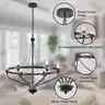 Brand New - Black 26in Metal Chandelier Over Dining Table Farmhouse 6-Light - Shipping Available
