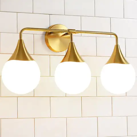 Brand New Brass Gold 3-Light Mid-Century Modern Bathroom Vanity Light - Shipping Available