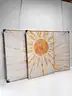 Brand New - Large Framed Boho Sun Abstract 3 Piece Bohemian 24&#x22;x36&#x22; - Shipping Available