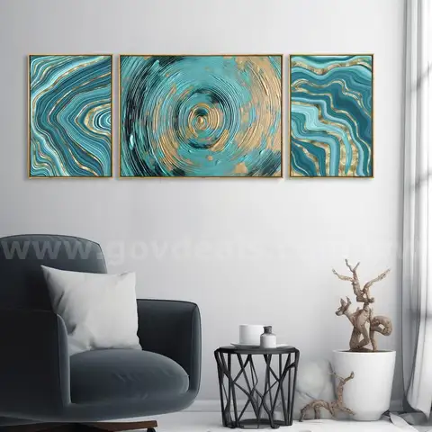 Brand New - Wall Art 3 Pieces Modern Wall Art  24&#x22;x63&#x22; with Framed - Shipping Available