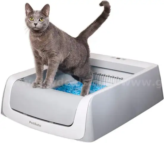 Scoop Free Crystal Pro Self Cleaning Litter Box, Automatic Cat Litter Box Grey, Uncovered - Shipping Available